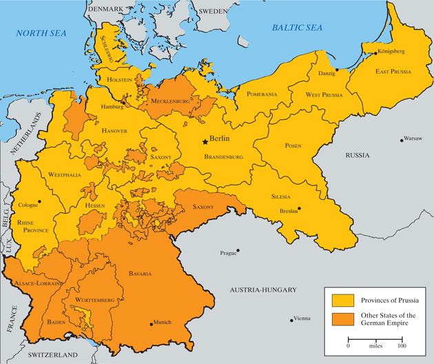 Карта германской империи 1914