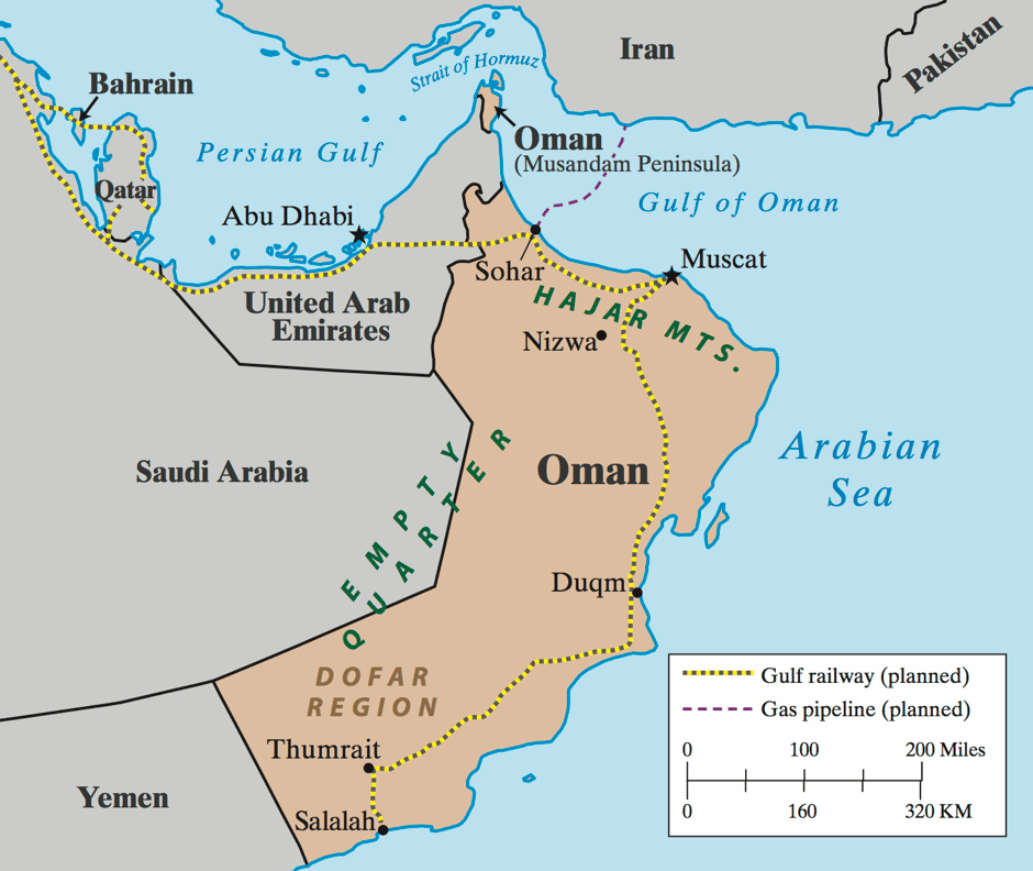 Карта омана на карте мира