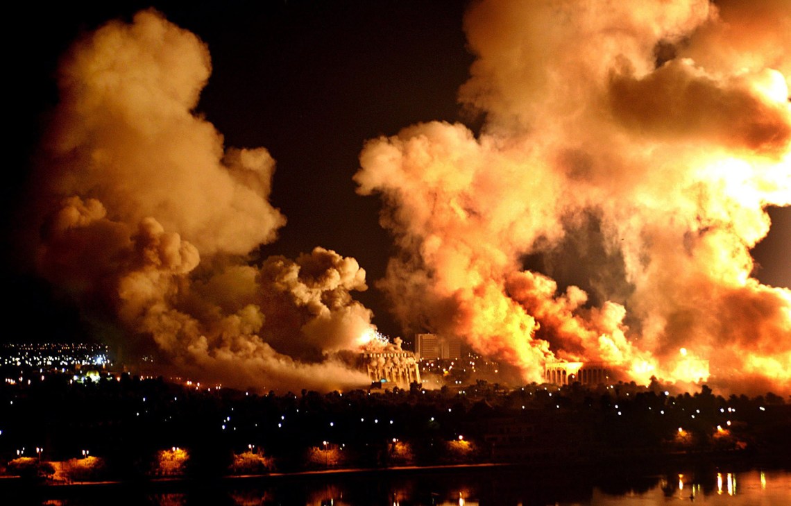 The bombing of Baghdad during the US invasion of Iraq