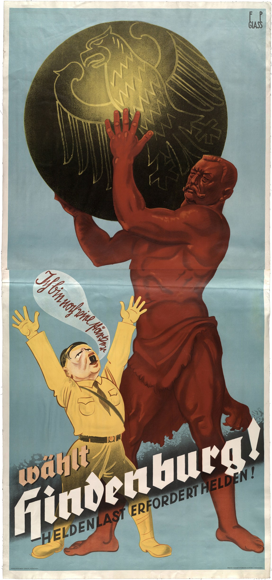 A campaign poster for German president Paul von Hindenburg