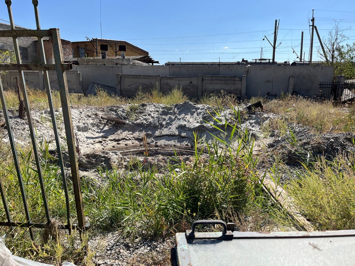 The ruins of the Factor Druk printing plant, which was struck by Russian missiles in May, Kharkiv