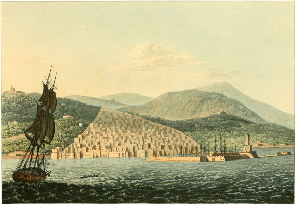 View of Algiers from the Sea; aquatint by J. Clark