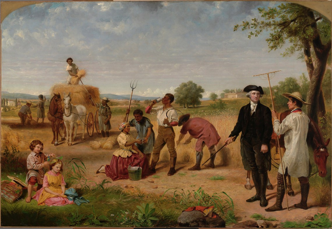 Washington as a Farmer at Mount Vernon; painting by Junius Brutus Stearns